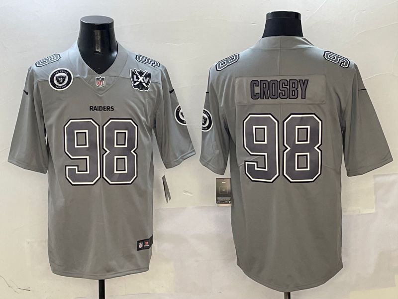 Men 2025 Oakland Raiders #98 Crosby Grey Nike Limited NFL Jersey style 42